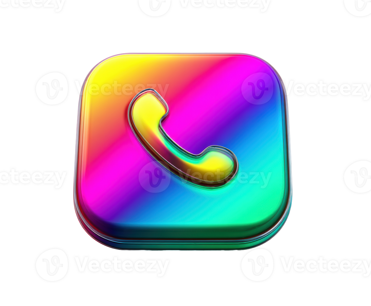 Colorful calling icon design for modern communication applications png