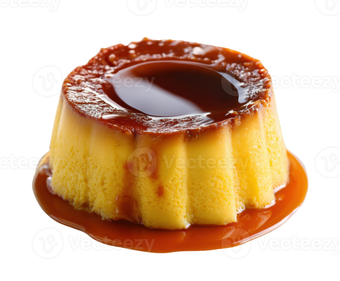 Creamy caramel flan dessert on a plate for sweet occasions png