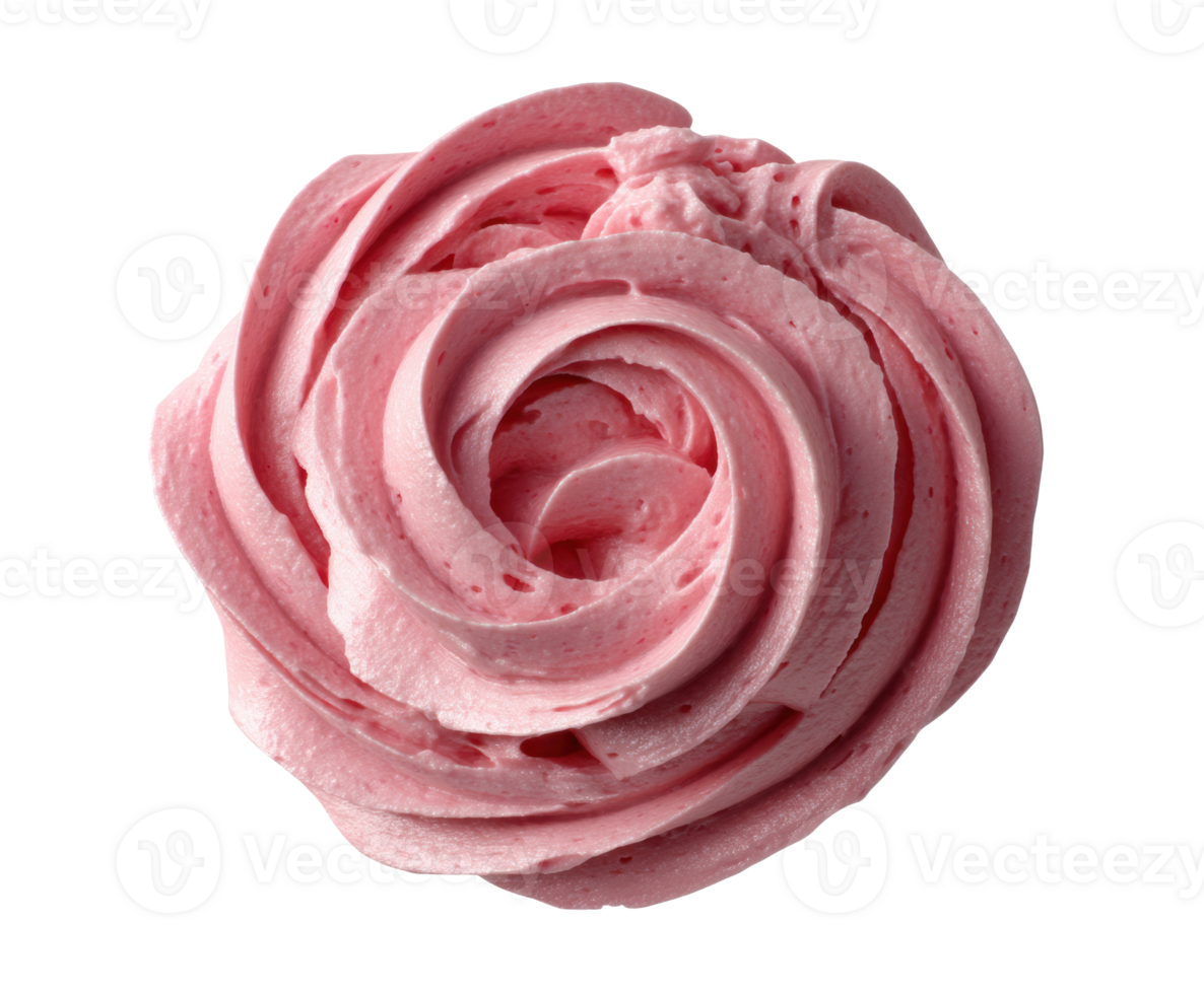 Pink frosting swirl for cupcake decoration in baking projects png