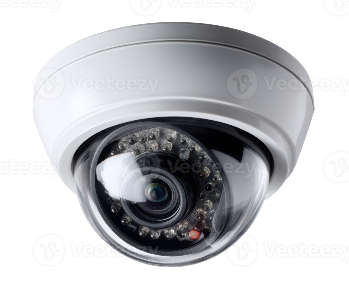 Modern security camera for surveillance in commercial spaces png
