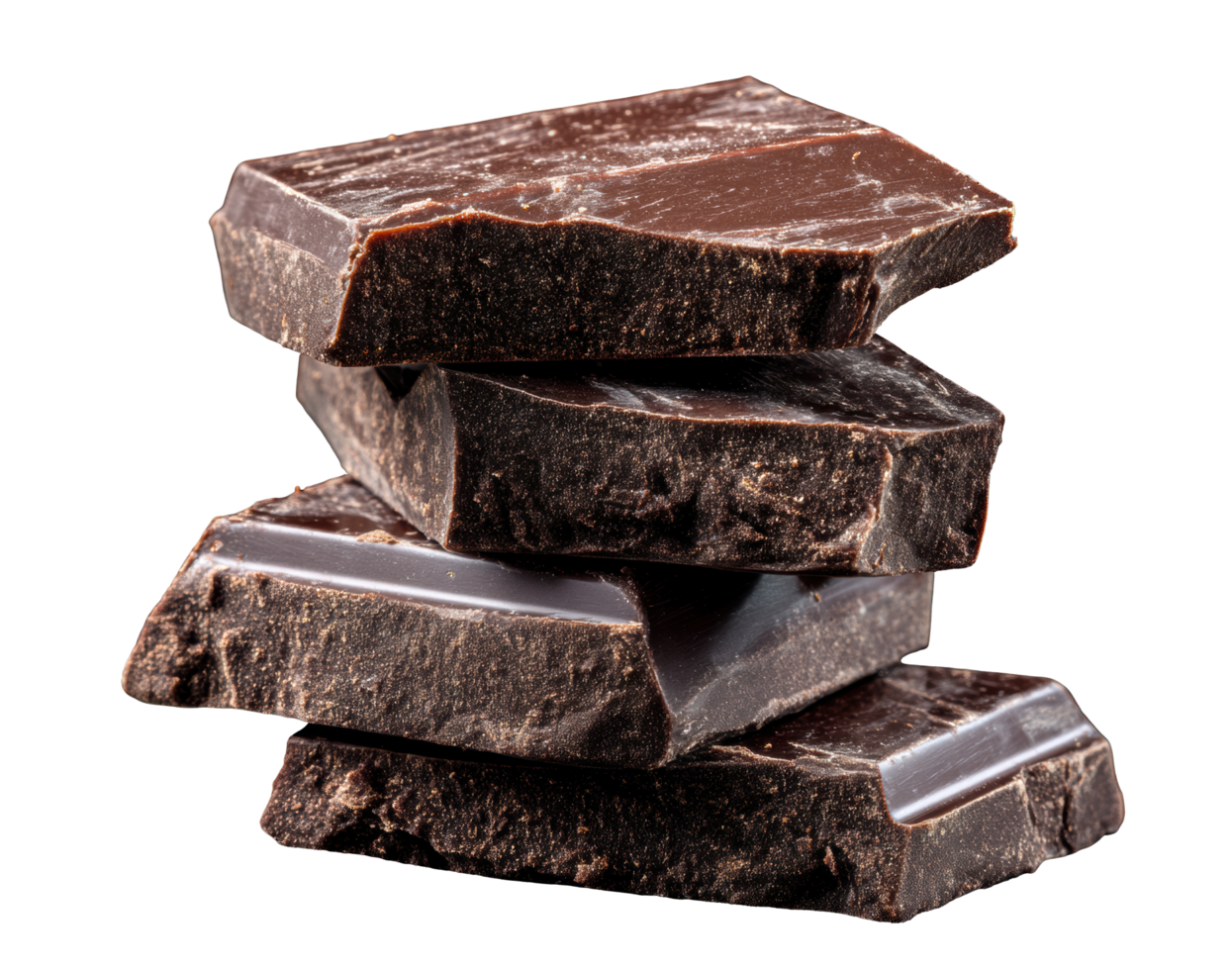 Delicious dark chocolate stack for dessert indulgence png