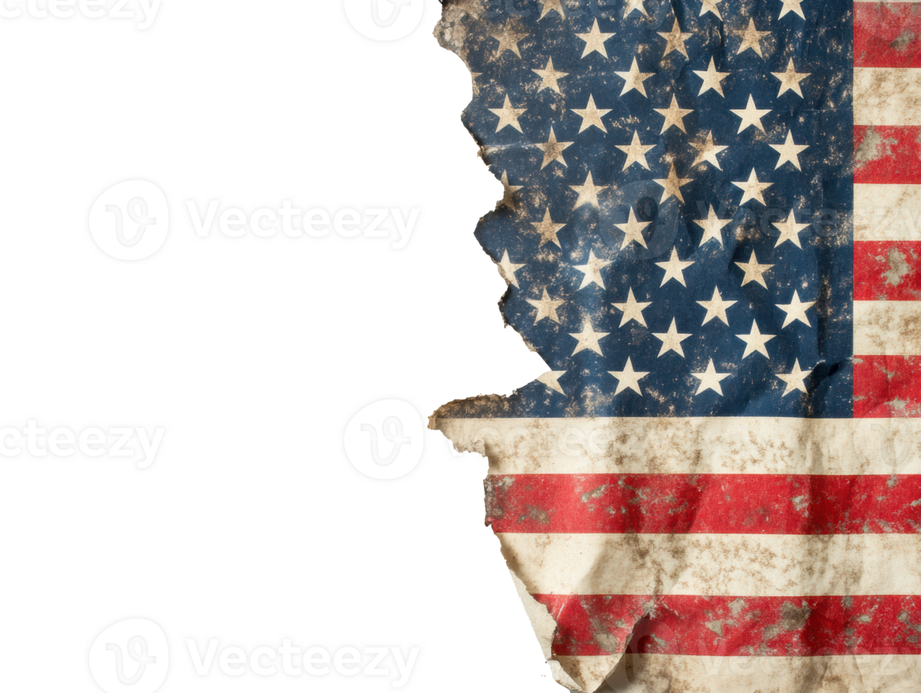 American flag on weathered paper for patriotic designs and themes png