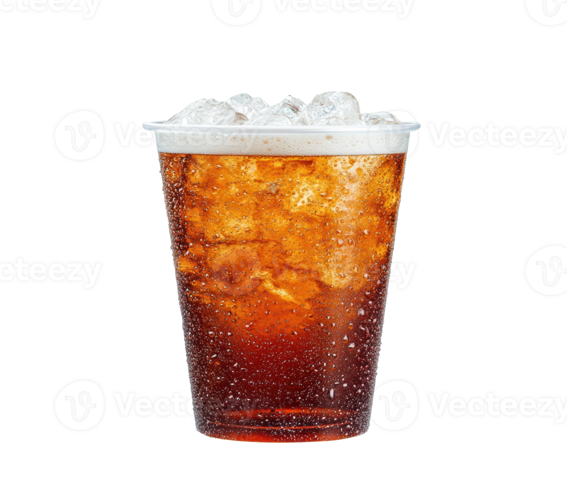 Refreshing iced drink filled with ice cubes on a summer day png
