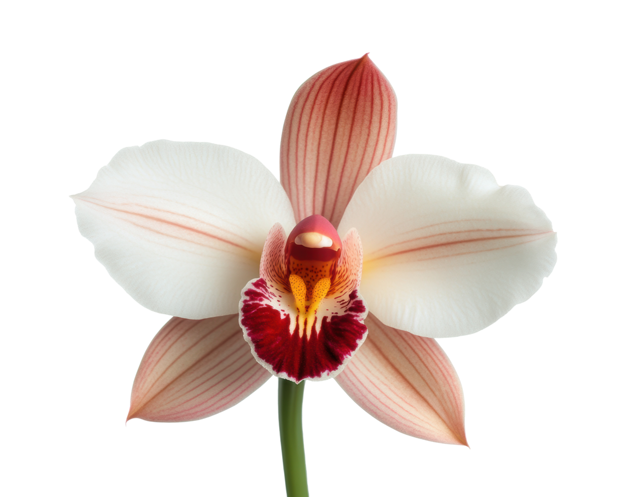 Delicate orchid with soft white and pink petals for design png