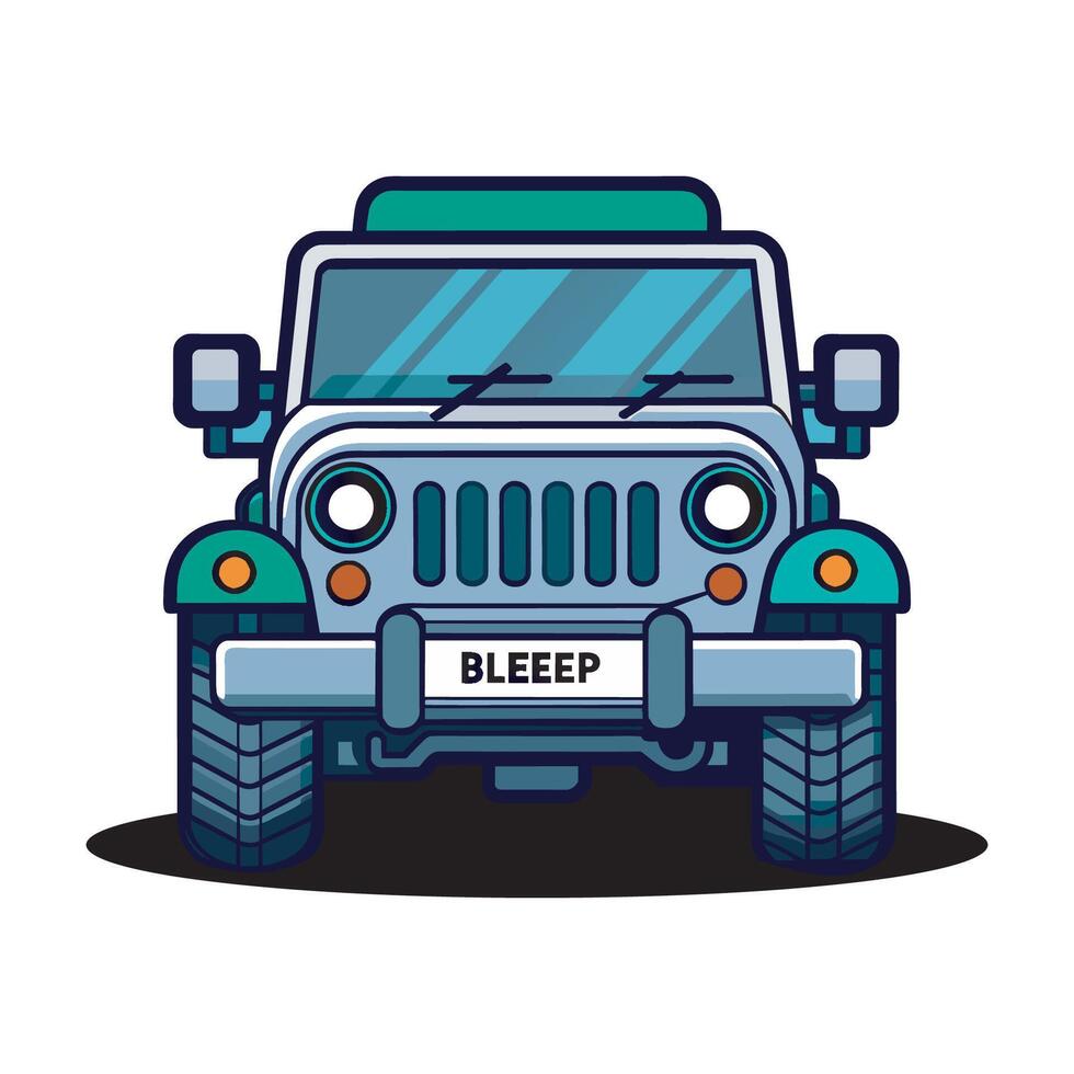 A cartoon jeep with the words sleep on it vector