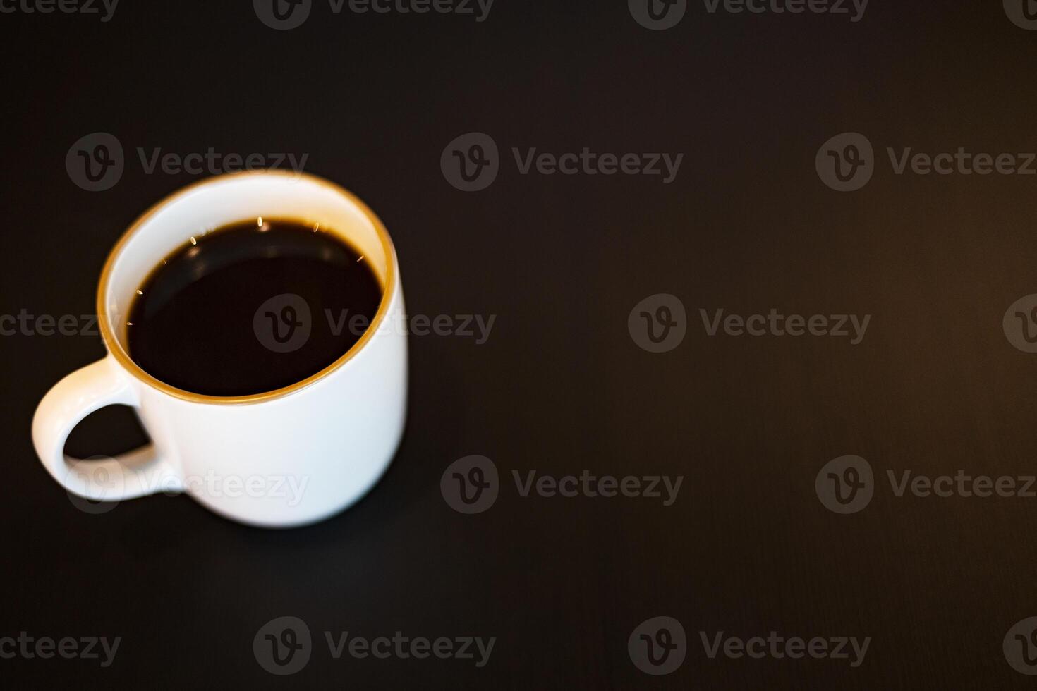 Coffee Mug On Wooden Table In morning photo