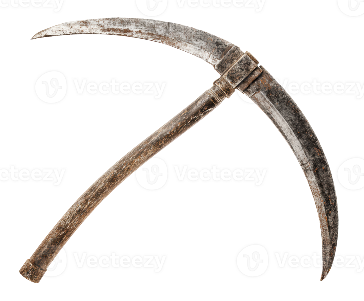 Vintage agricultural tool for harvesting crops in rural settings png