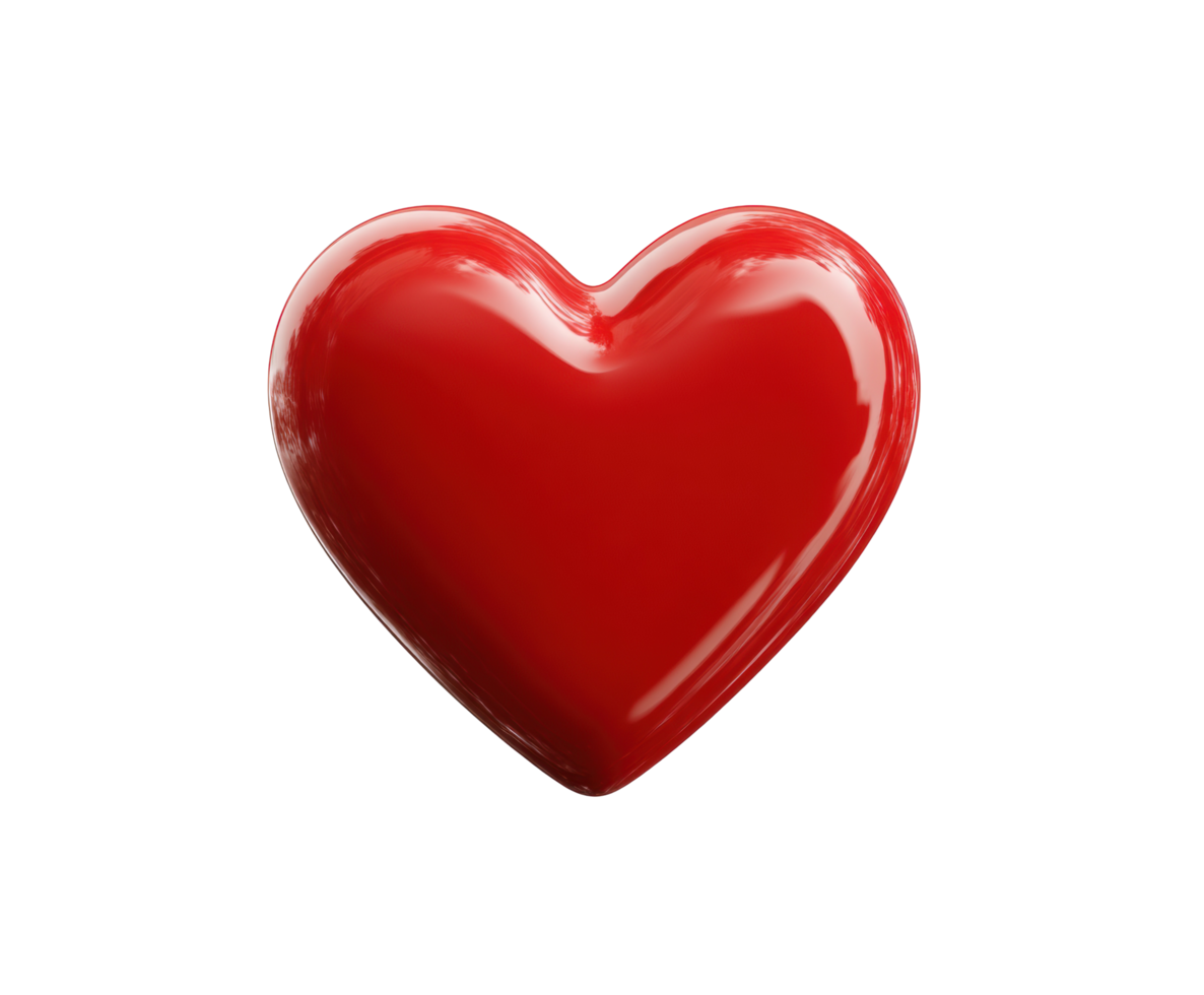 Bright red heart shape symbol for love and affection in design png