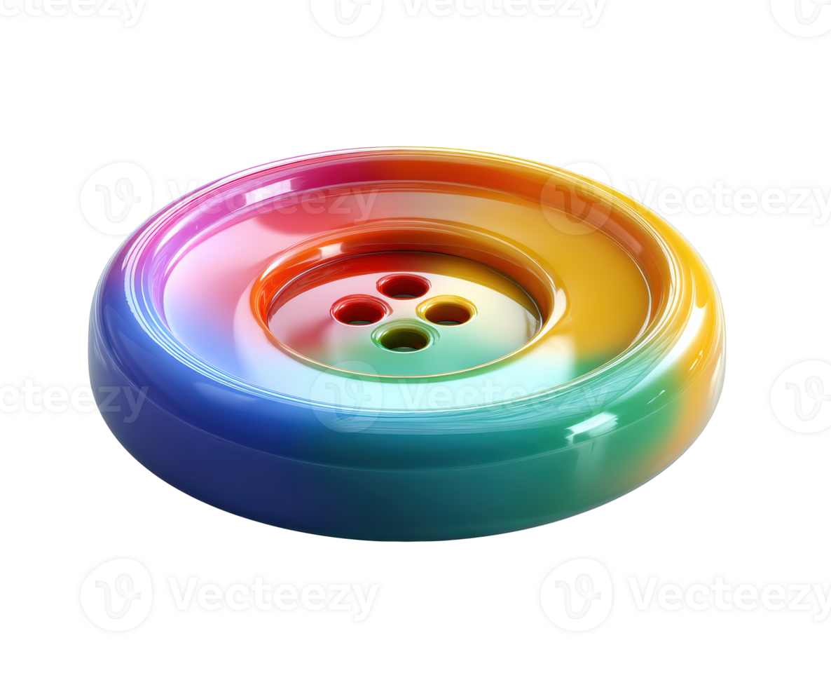 Colorful circular button designed for crafts and sewing projects png