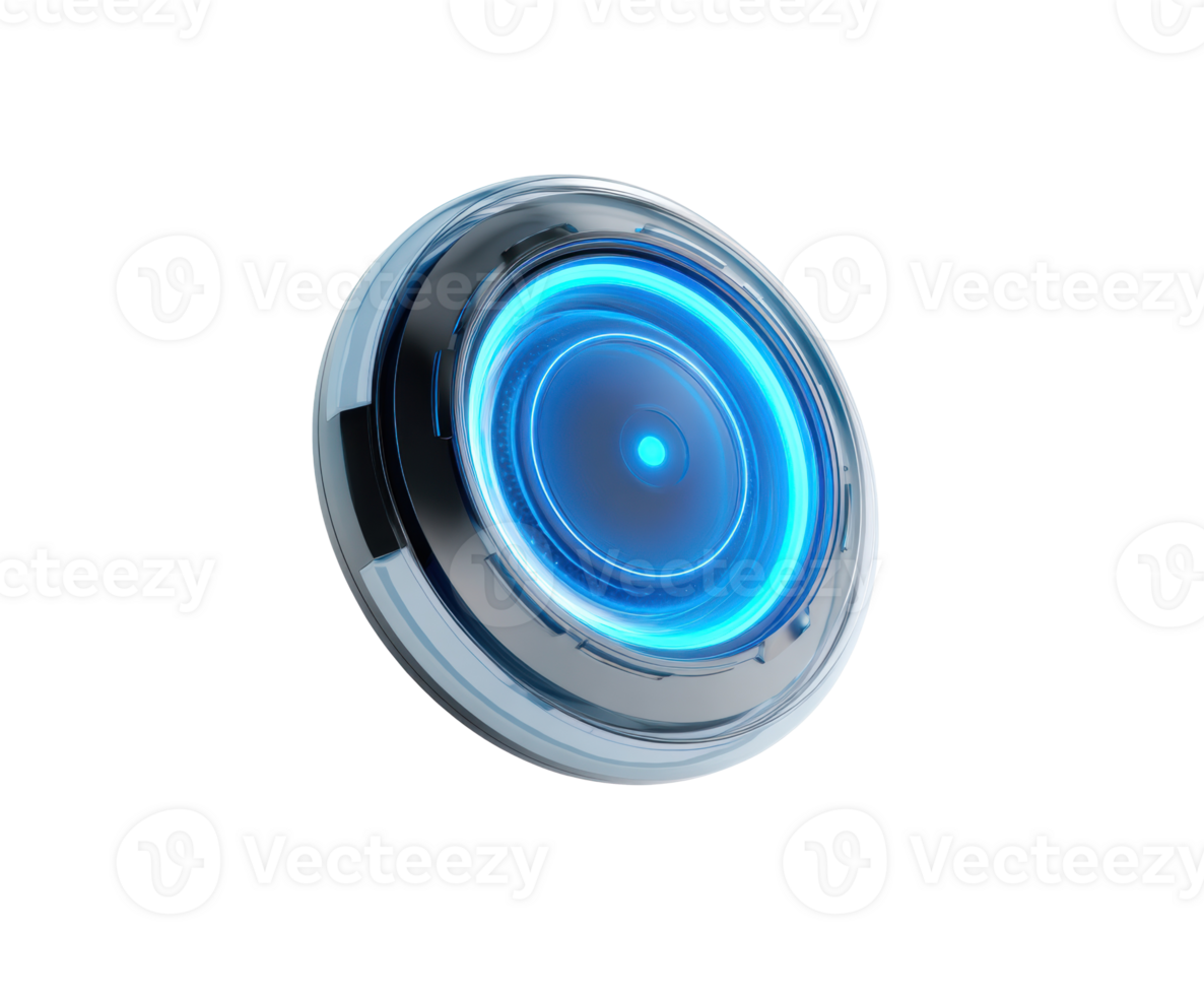 Futuristic blue glowing circular design for technology applications png