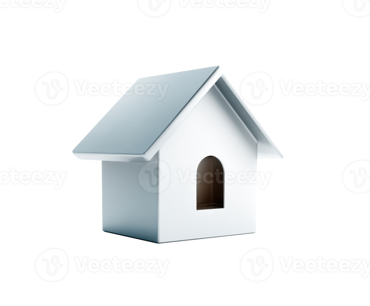 Minimalist design of a white house model for modern decor and crafts png