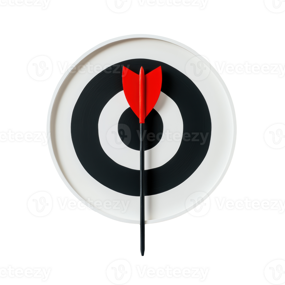 Target with arrow aiming for success in a strategic game setup png