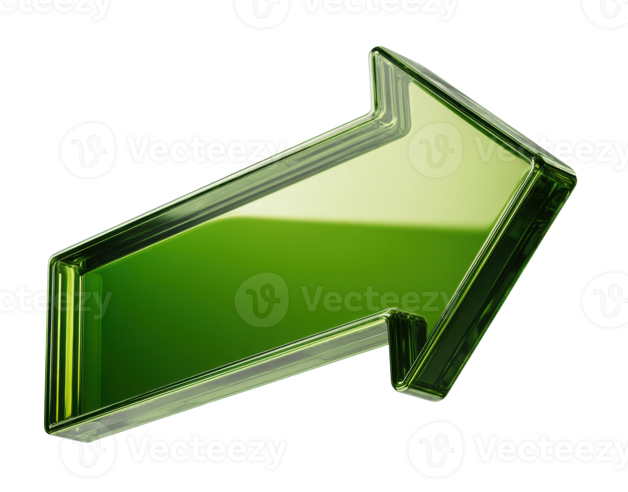 Green arrow symbol indicating growth and progress in design elements png