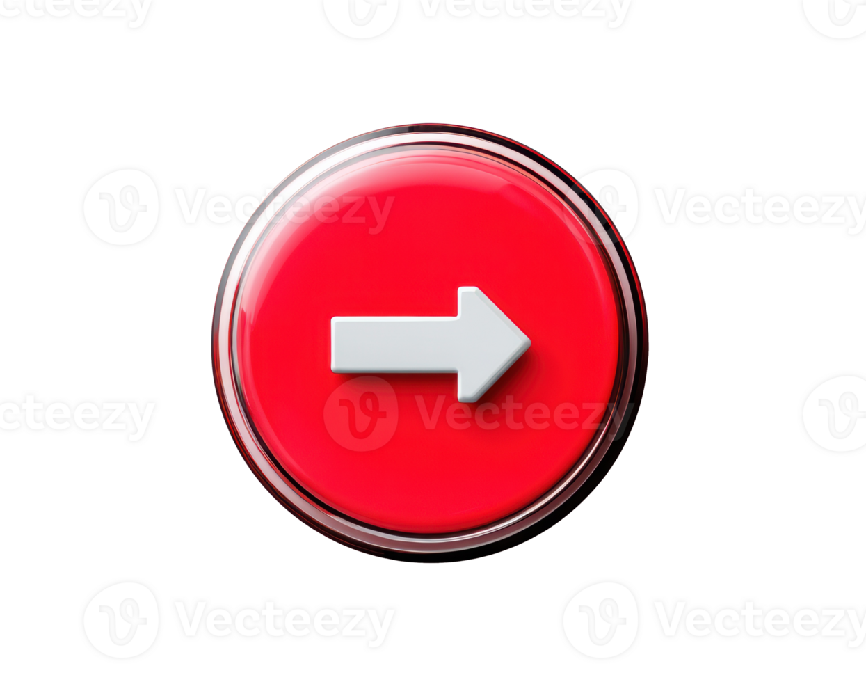 Red button with white arrow for user direction png