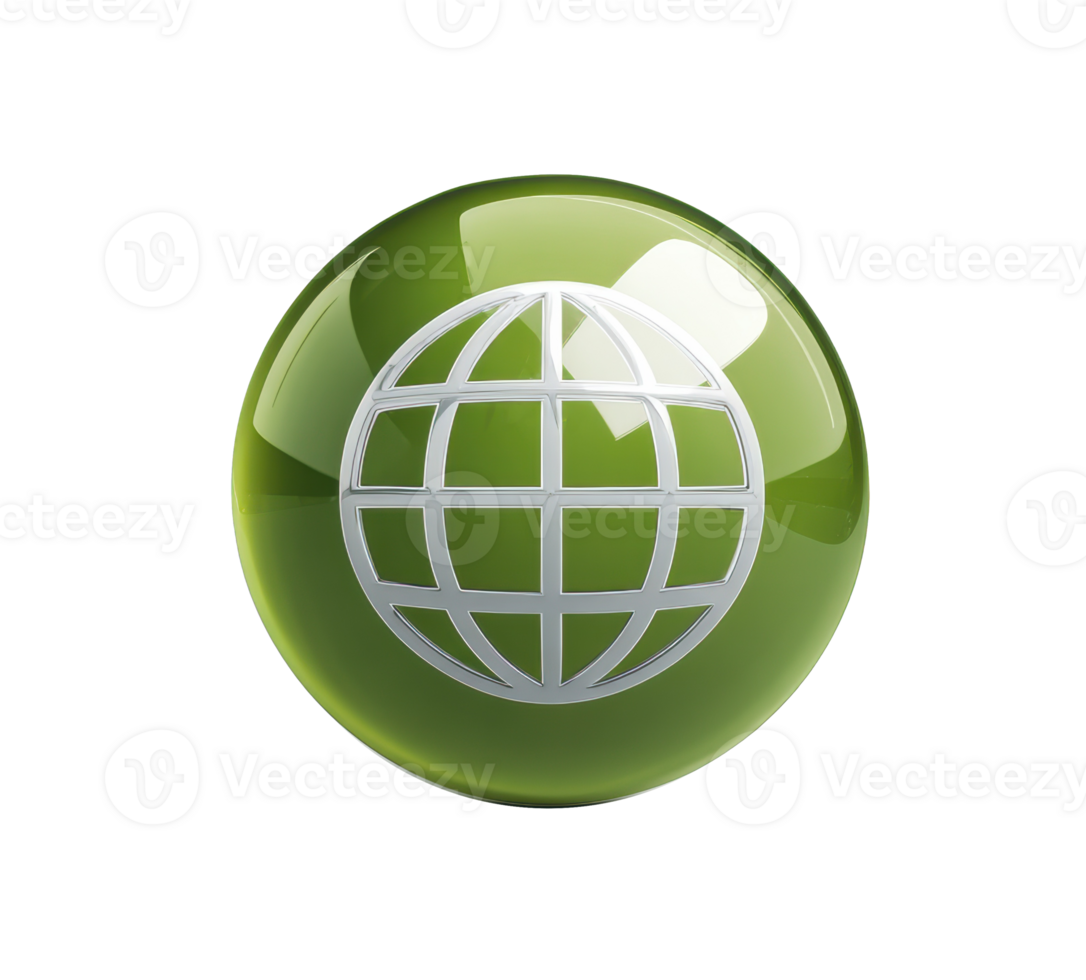 Green globe representing global connectivity and sustainability png