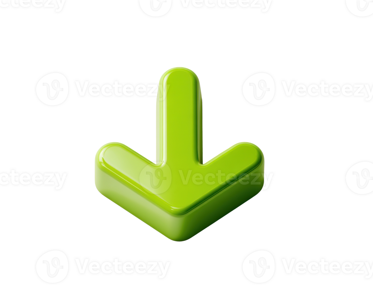 Green downward arrow symbol for user interface design and navigation png