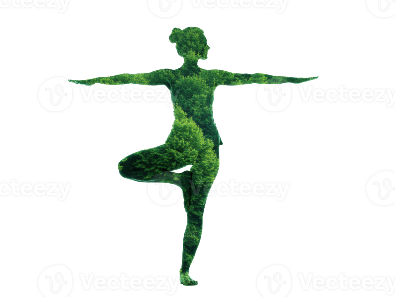 Yoga practice promoting harmony with nature and inner peace png