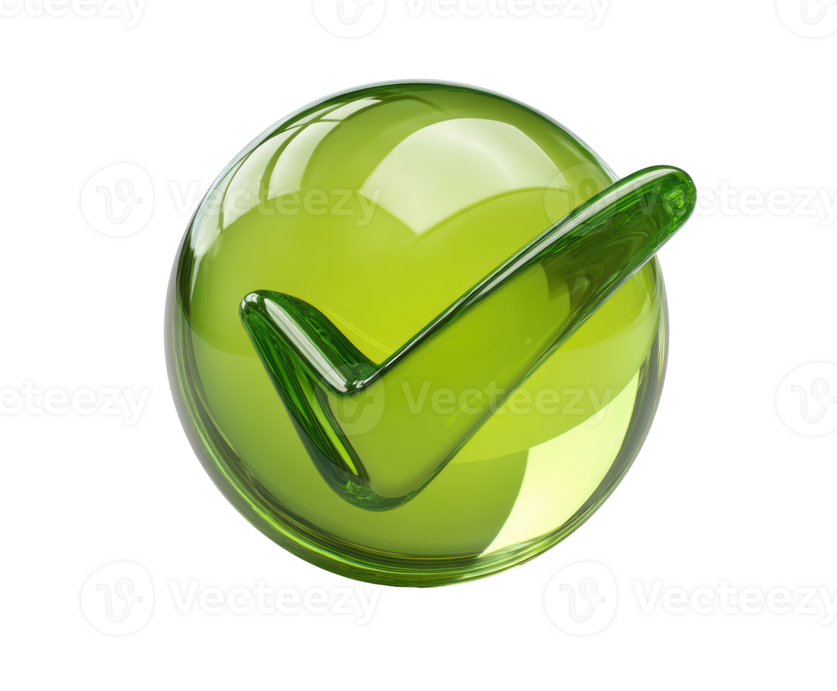 Green check mark symbol for approval or confirmation design png