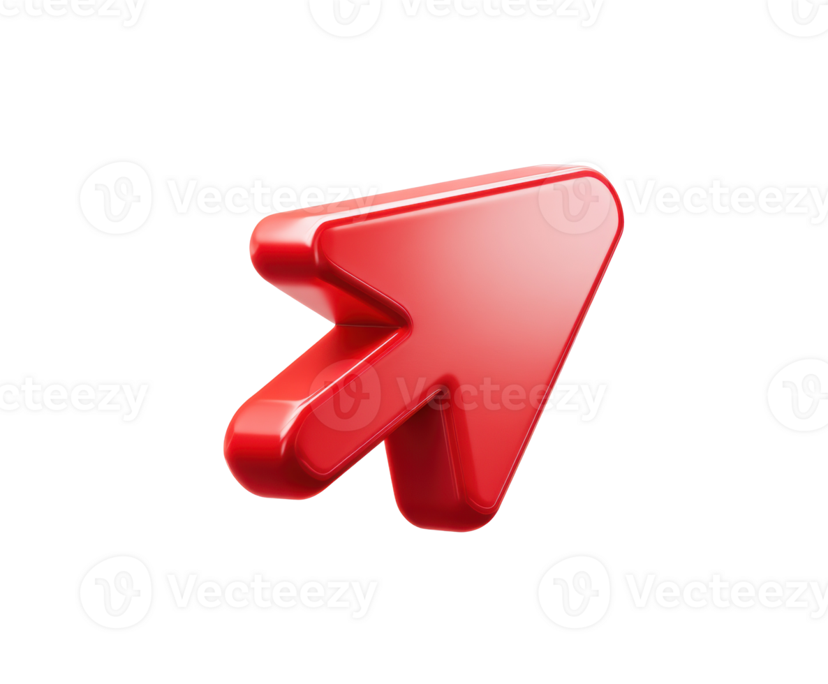 Red arrow symbol representing direction and progress for design use png