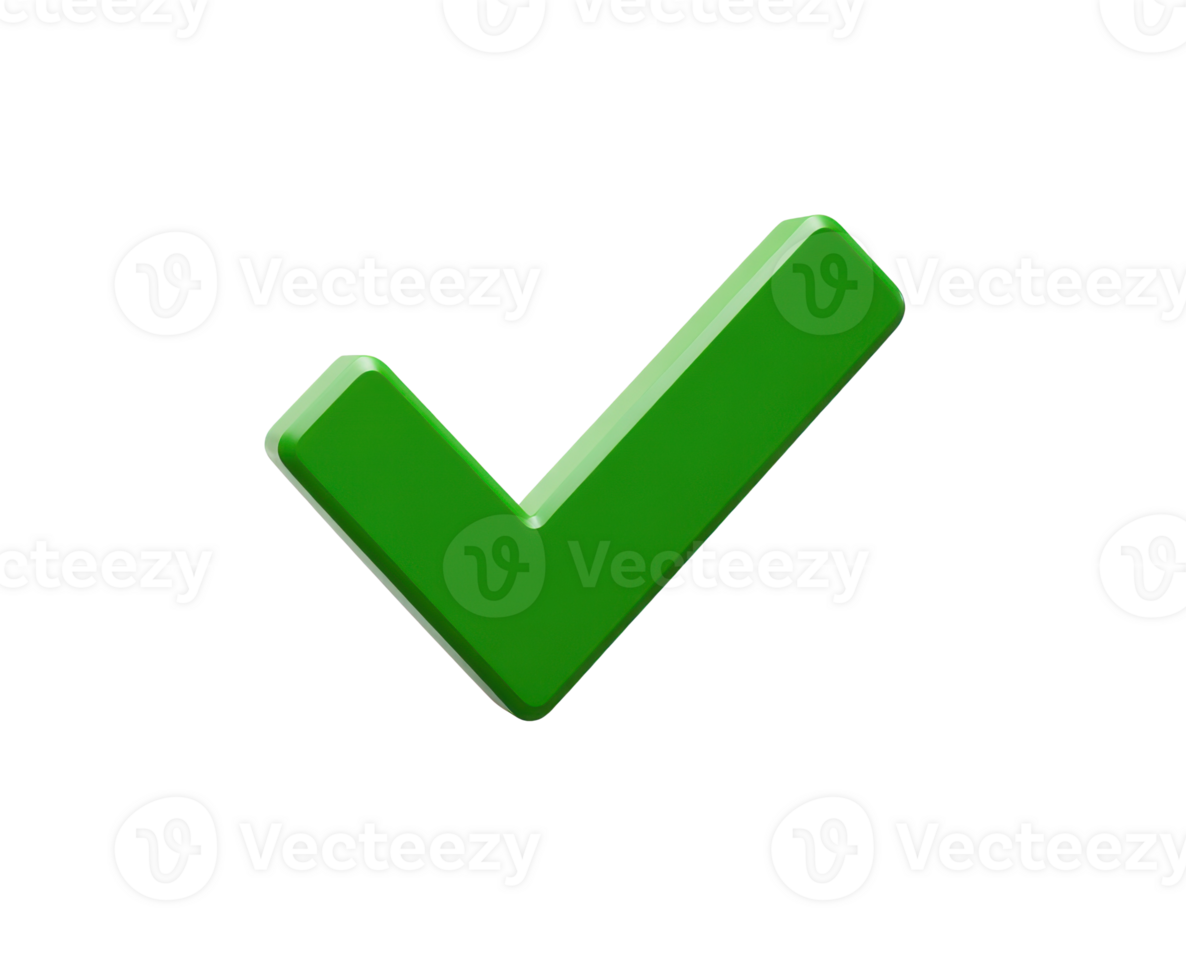 Green check mark symbol for approval and positive feedback png