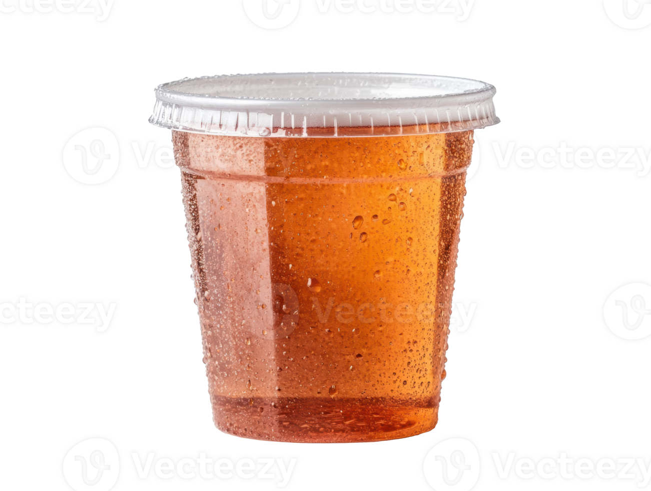 Refreshing cold beverage in clear cup with condensation png