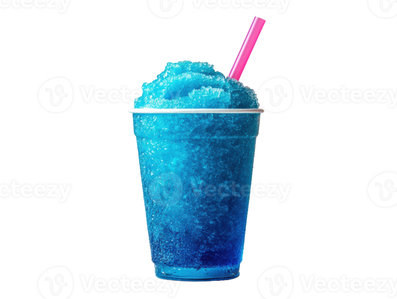 Refreshing blue slushy treat in a disposable cup for summer enjoyment png