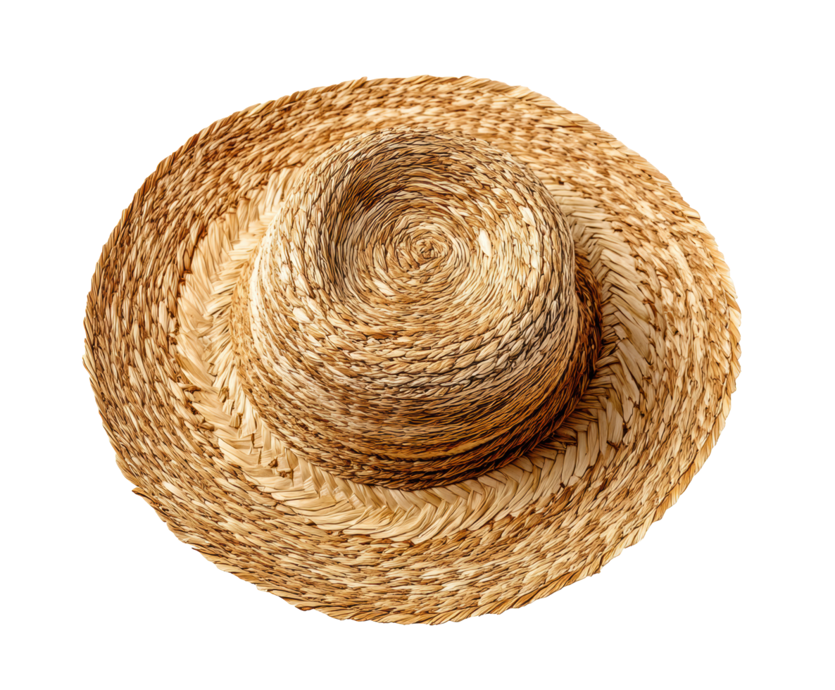 Fashionable straw hat for summer beach outings and vacations png