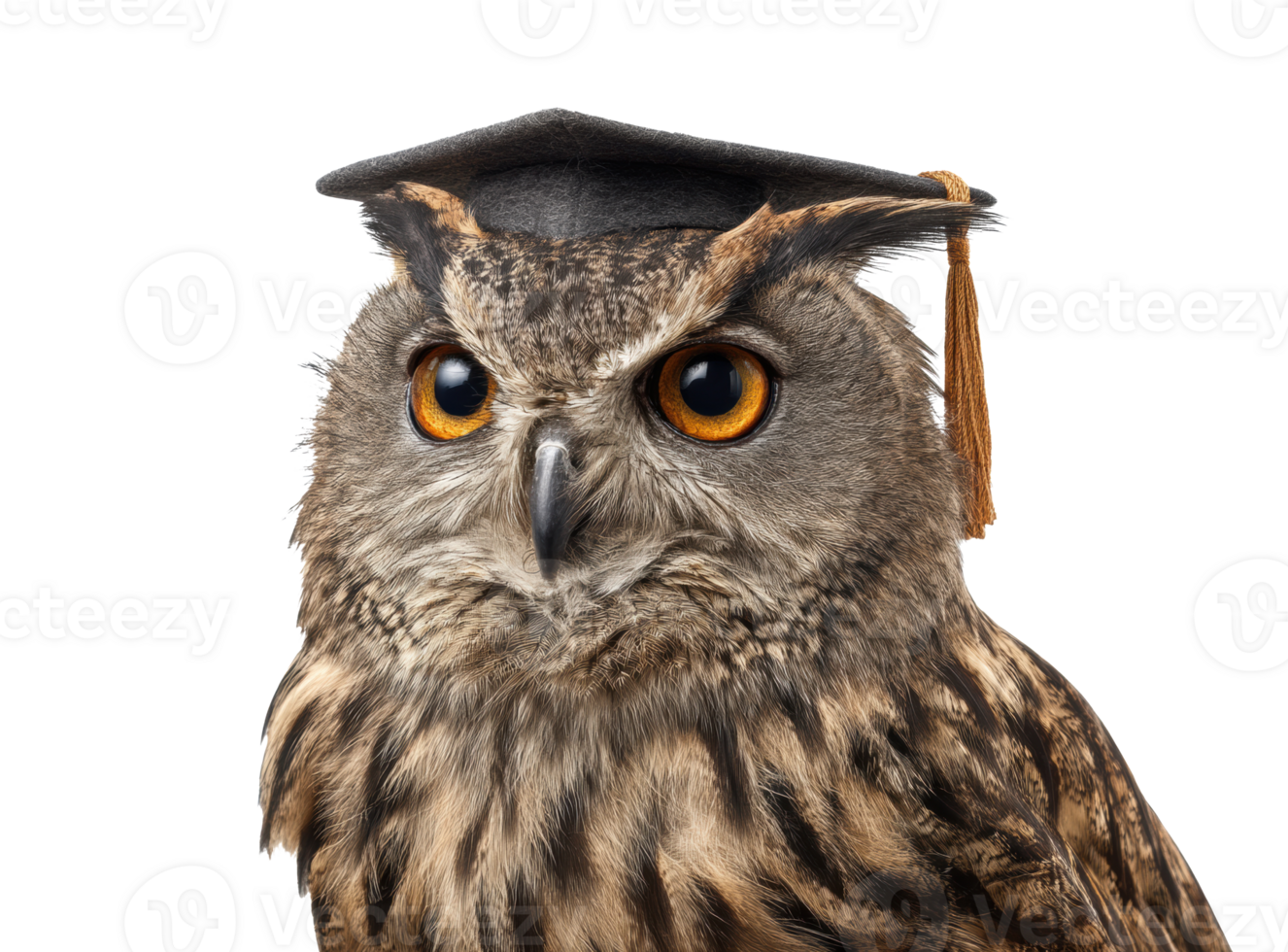 Wise owl wearing graduation cap symbolizes knowledge and education png