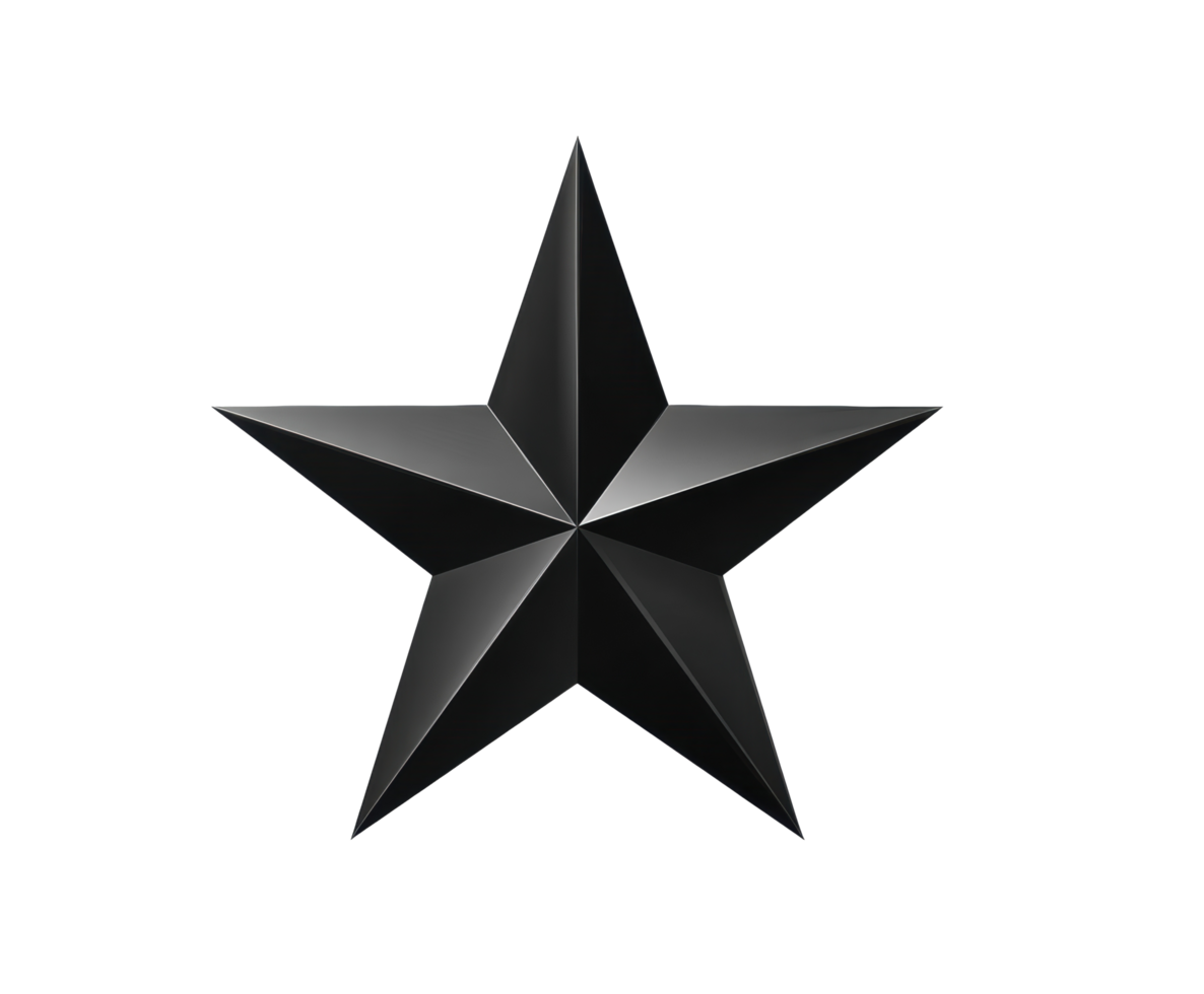 Geometric black star design for decorations and crafts png