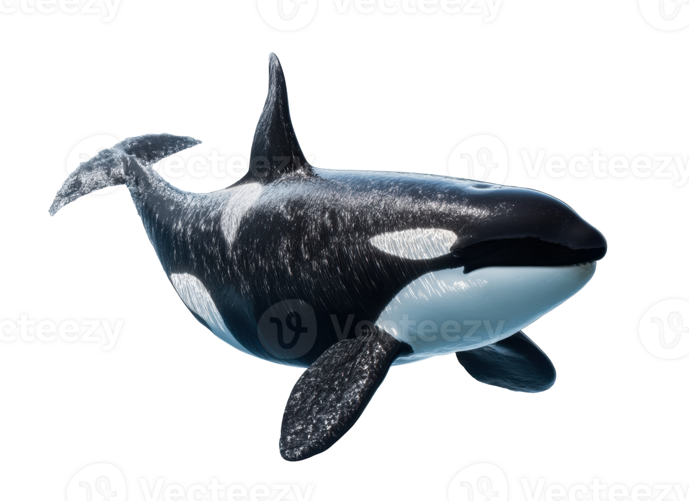 Majestic orca swimming gracefully in ocean depths for marine awareness png