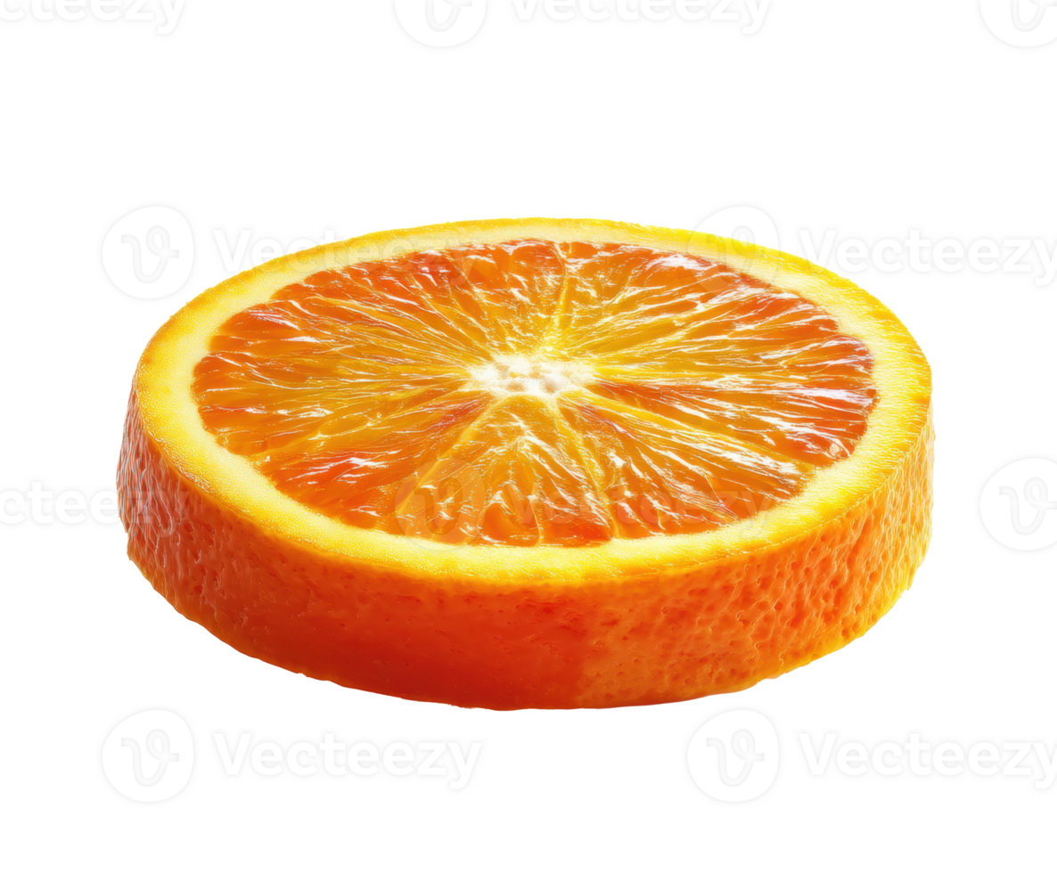 Fresh orange slice on a clean surface ready for culinary use png