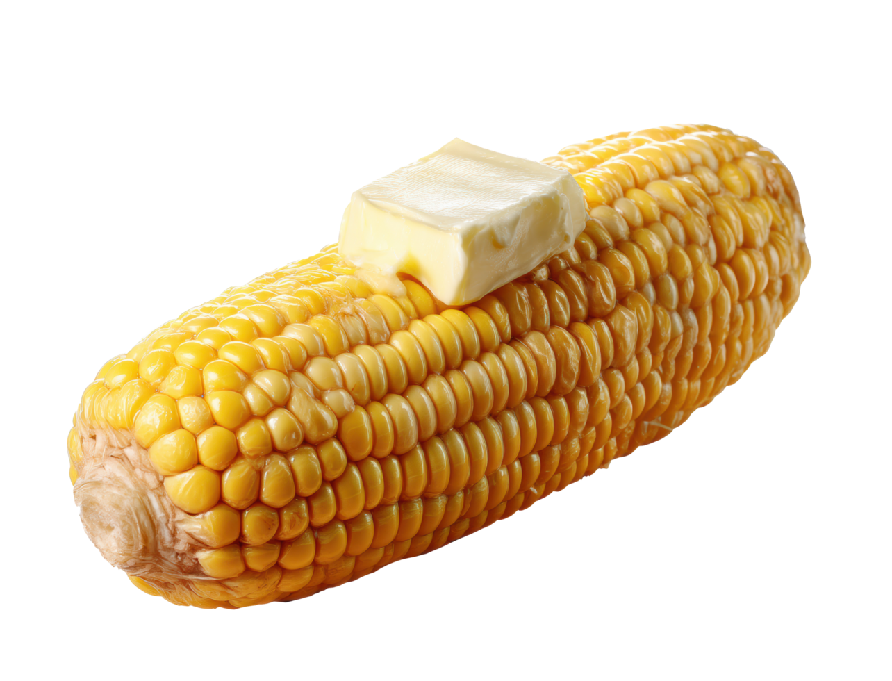 Fresh corn on the cob with butter ready for summer grilling png