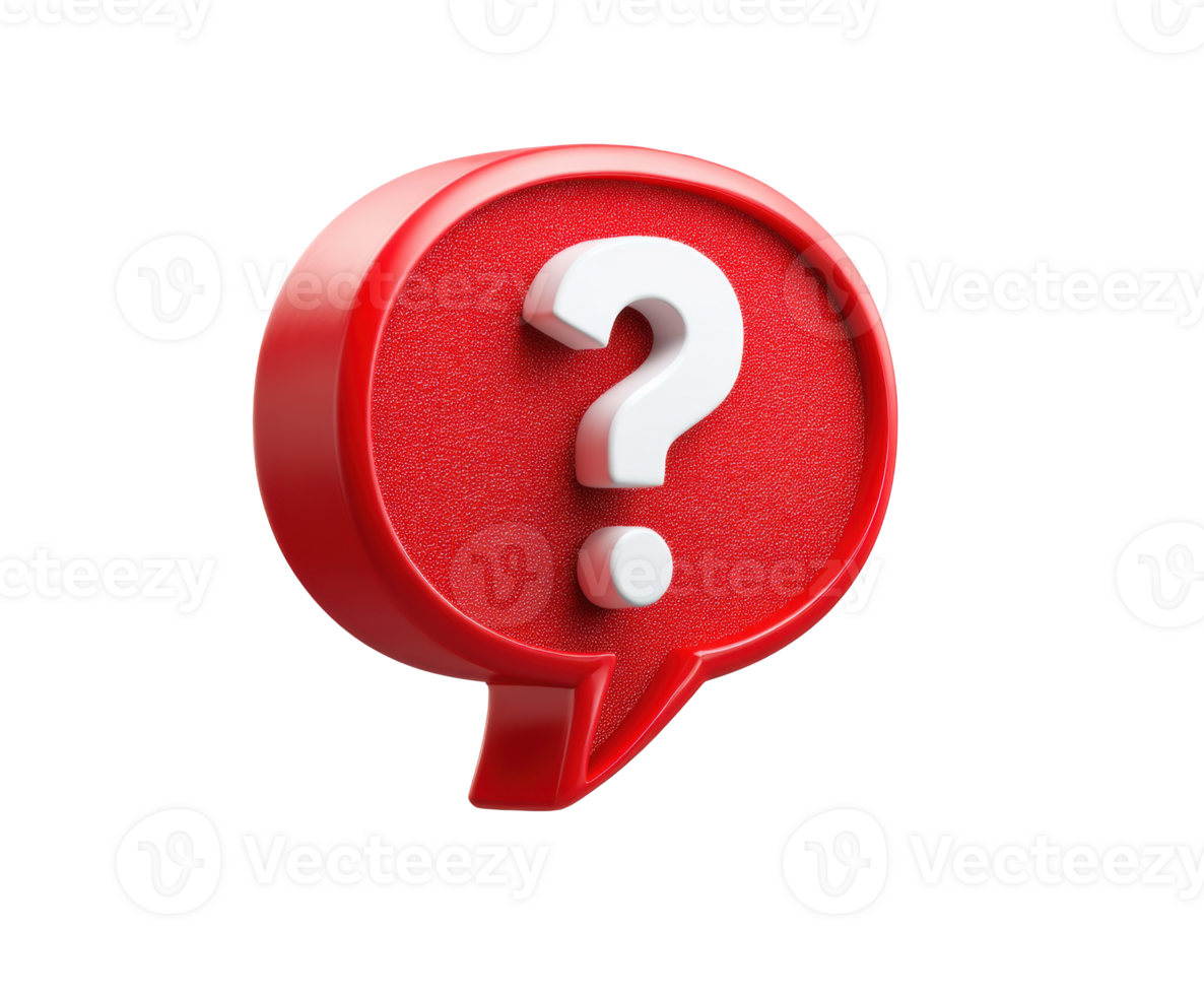 Question mark symbol in a speech bubble for communication concept png