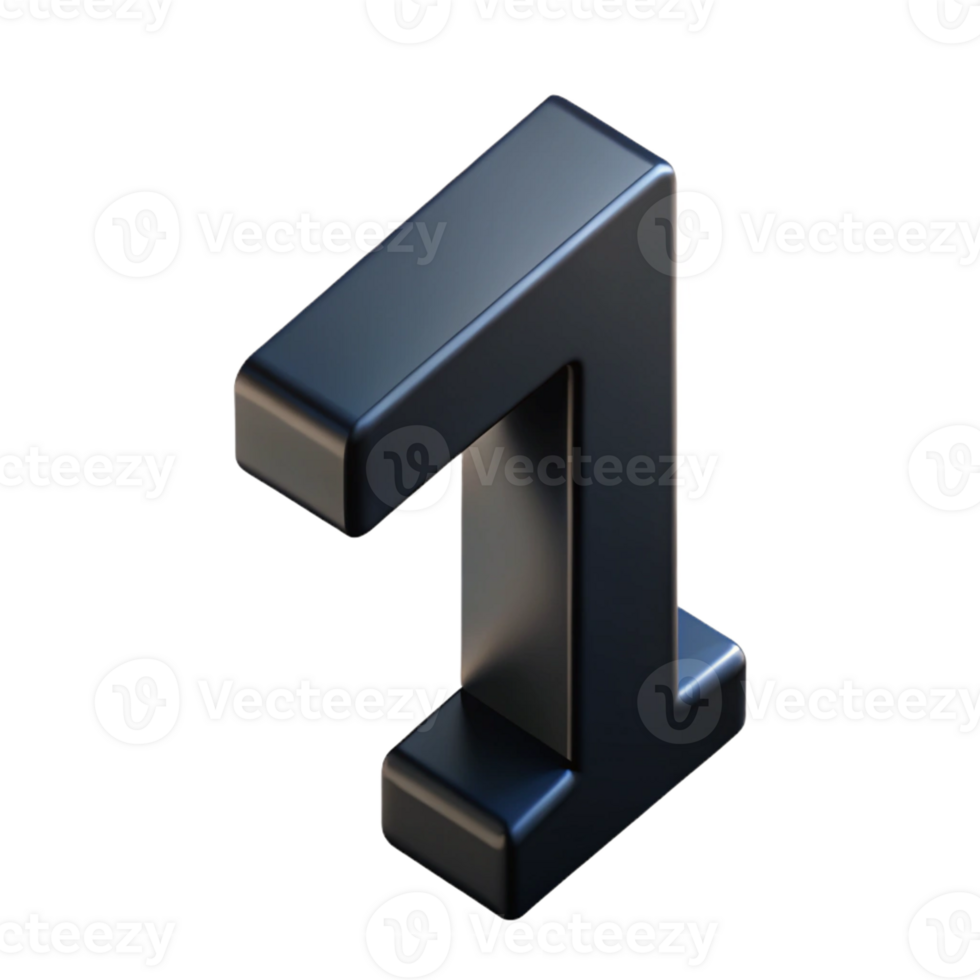 wonderful memorable Minimal isometric number with crisp edges and a black color with Scalable Design. png