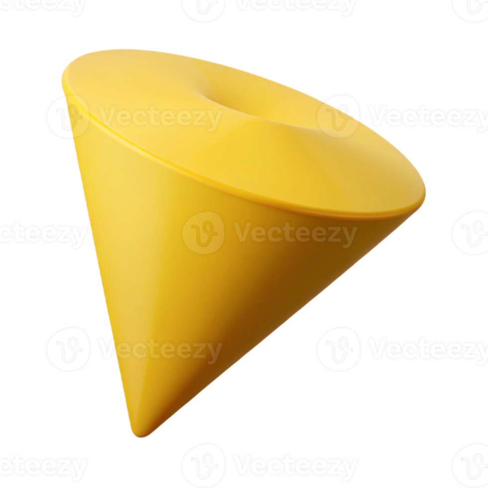 memorable art deco Geometric cone with single-weight stroke. Yellow flat color, sharp edges. with Scalable Design. high quality png