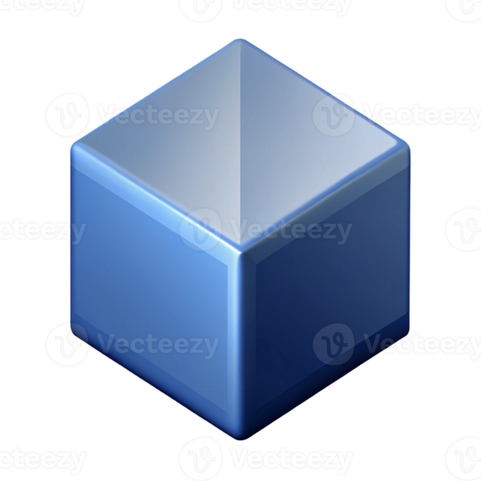 signature retro Isometric view of a simple cube. Clean lines, flat color, crisp edges with Scalable Design. premium png