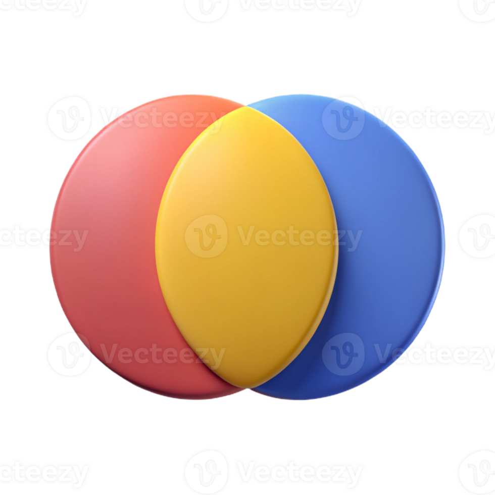 radiant joyful renaissance Venn diagram with two overlapping circles. Geometric, flat color, single-weight stroke with Scalable Design. gallery standard png