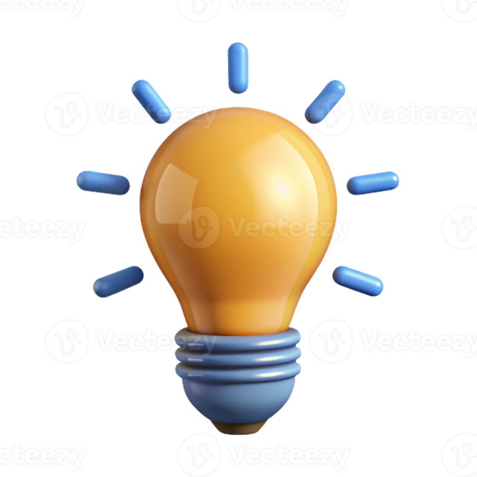 spectacular distinctive Lightbulb icon with radiating lines. Single-weight stroke, flat color with Scalable Design. png
