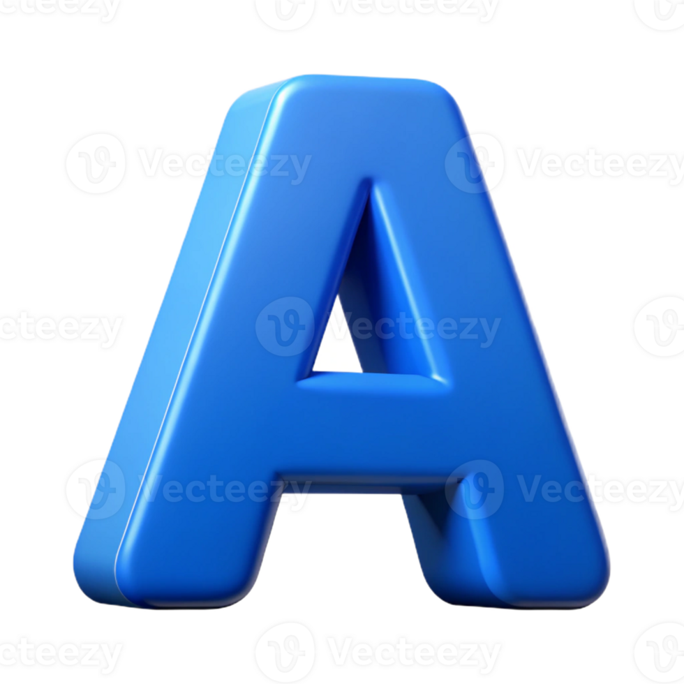 reflective striking Letter A character in a simple sans-serif font. Flat blue color, minimal design with Scalable Design. top-tier png