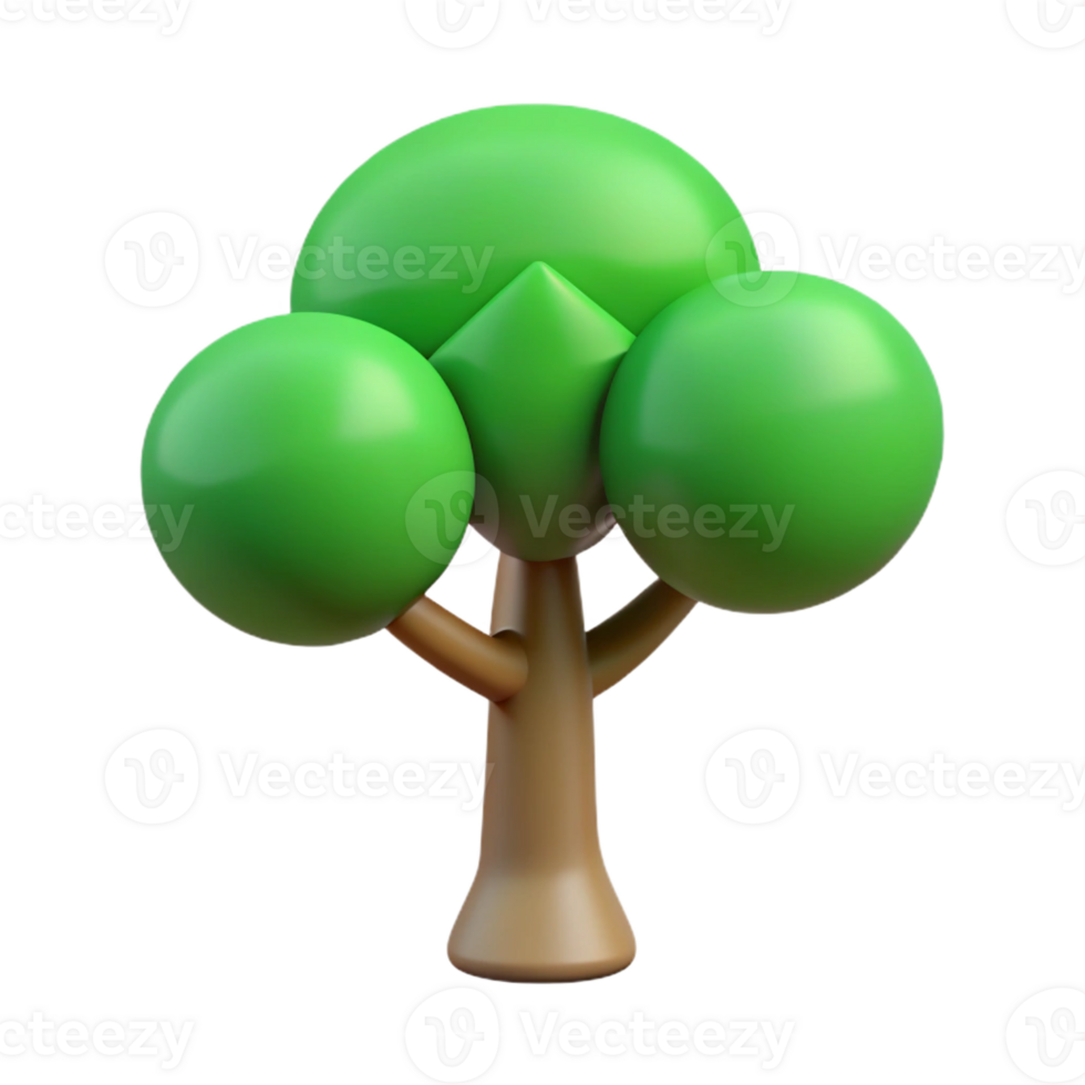 whimsical dazzling Stylized tree, green trunk, circular leaves. Clean lines, minimal with Scalable Design. exclusive png