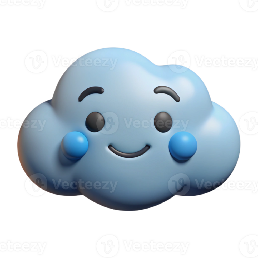sumptuous joyful industrial Cloud character with rounded edges, smiling expression. Scalable, flat color, single-weight stroke with Scalable Design. authentic png