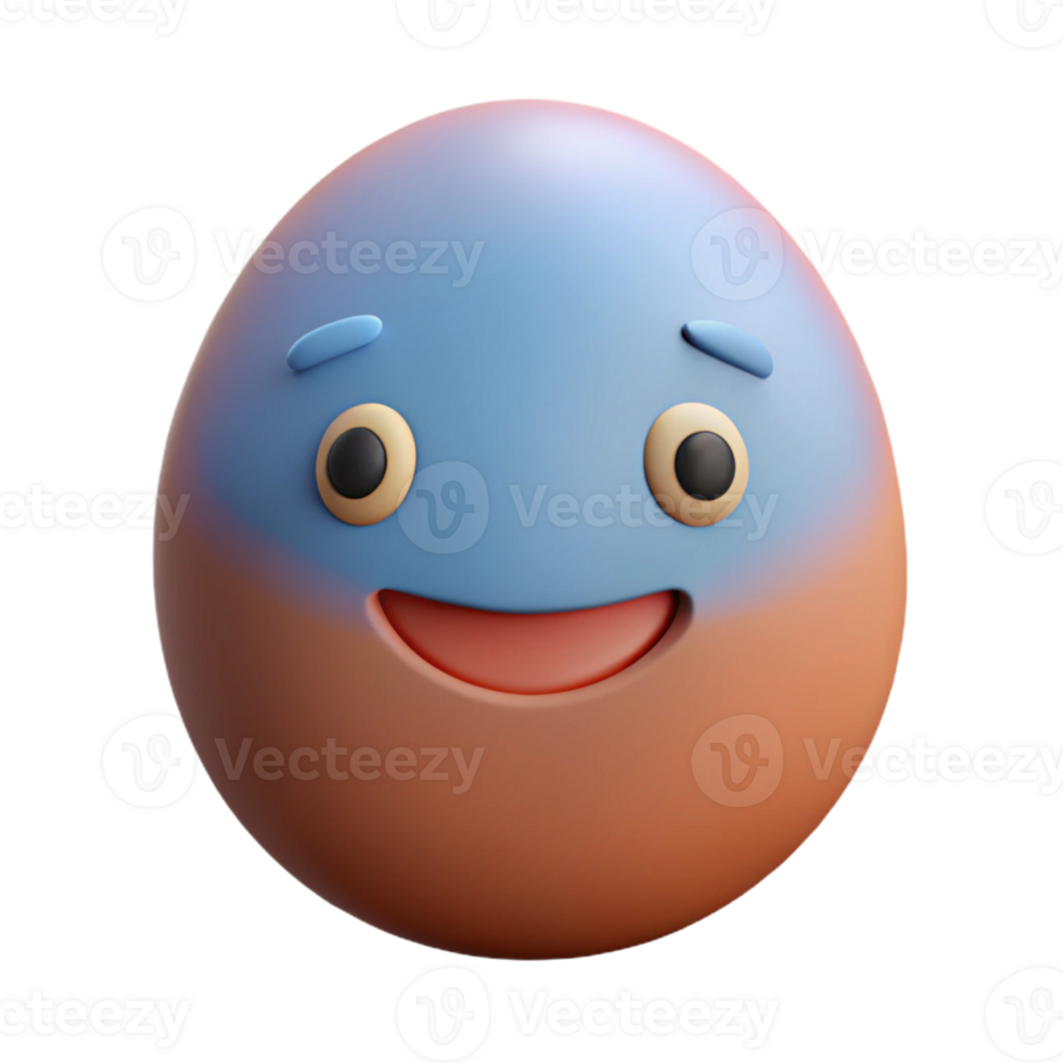 immaculate creative Oval-shaped character with a wide smile. Single-weight stroke, flat color, minimal design with Scalable Design. ultra HD png