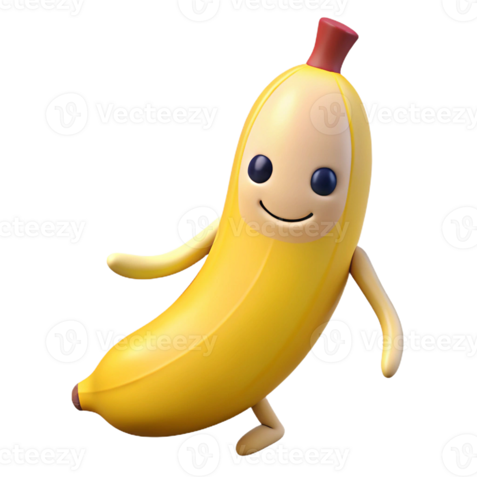 playful striking Banana character with a simple peel. Clean lines, minimal design with Scalable Design. ultra HD png