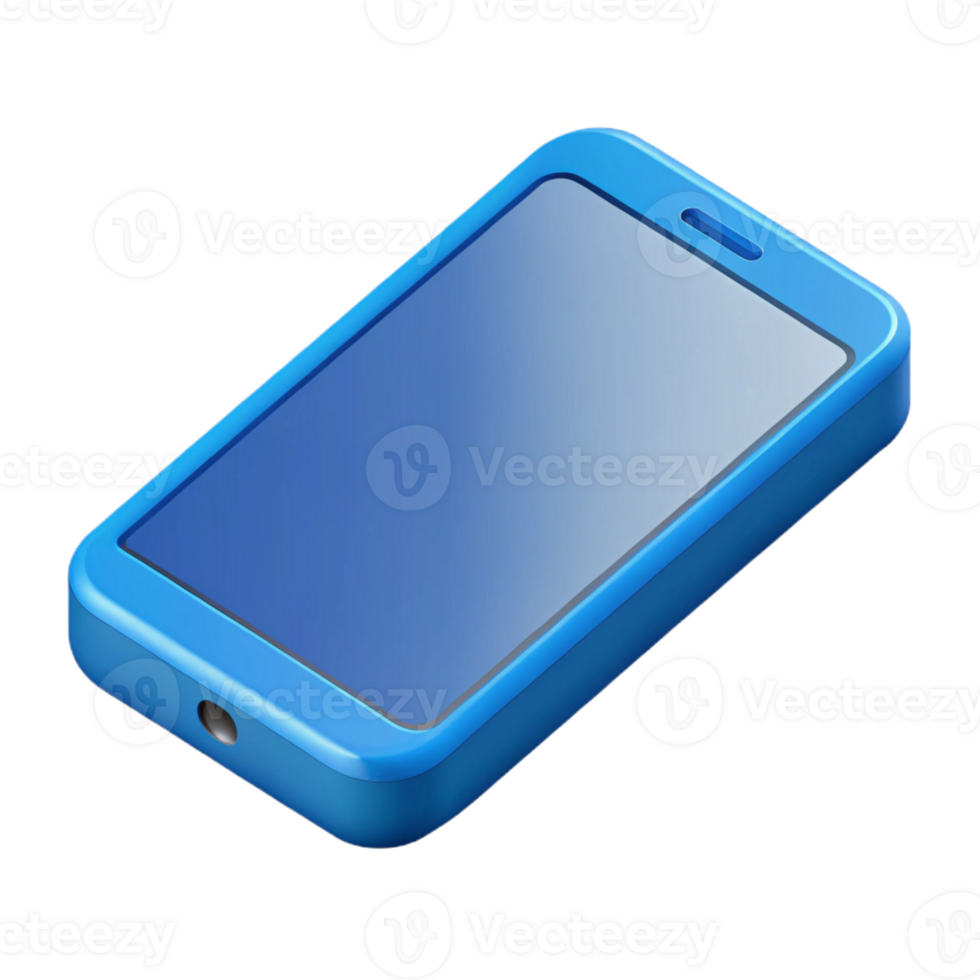 sumptuous industrial Flat color isometric phone with clean lines and a blue screen with Scalable Design. gallery standard png