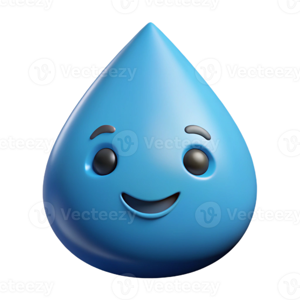 magnificent coastal Teardrop-shaped raindrop character with a smiling face. Clean lines, scalable, flat color with Scalable Design. handcrafted png