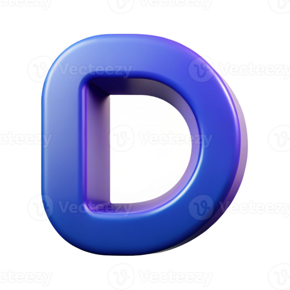 spectacular organic Symmetrical D formed from a circle and a rectangle. Flat color, clean lines with Scalable Design. impeccable png