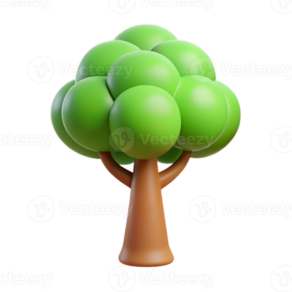 sought-after urban Stylized minimalist tree with a circular crown. Clean lines, flat color, with Scalable Design. 4K png