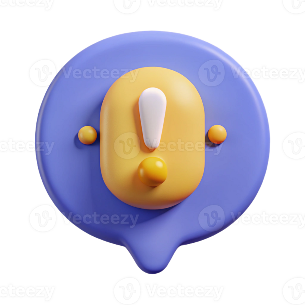 rare retro Speech bubble character with an exclamation mark. Minimal design, crisp edges with Scalable Design. sharp png