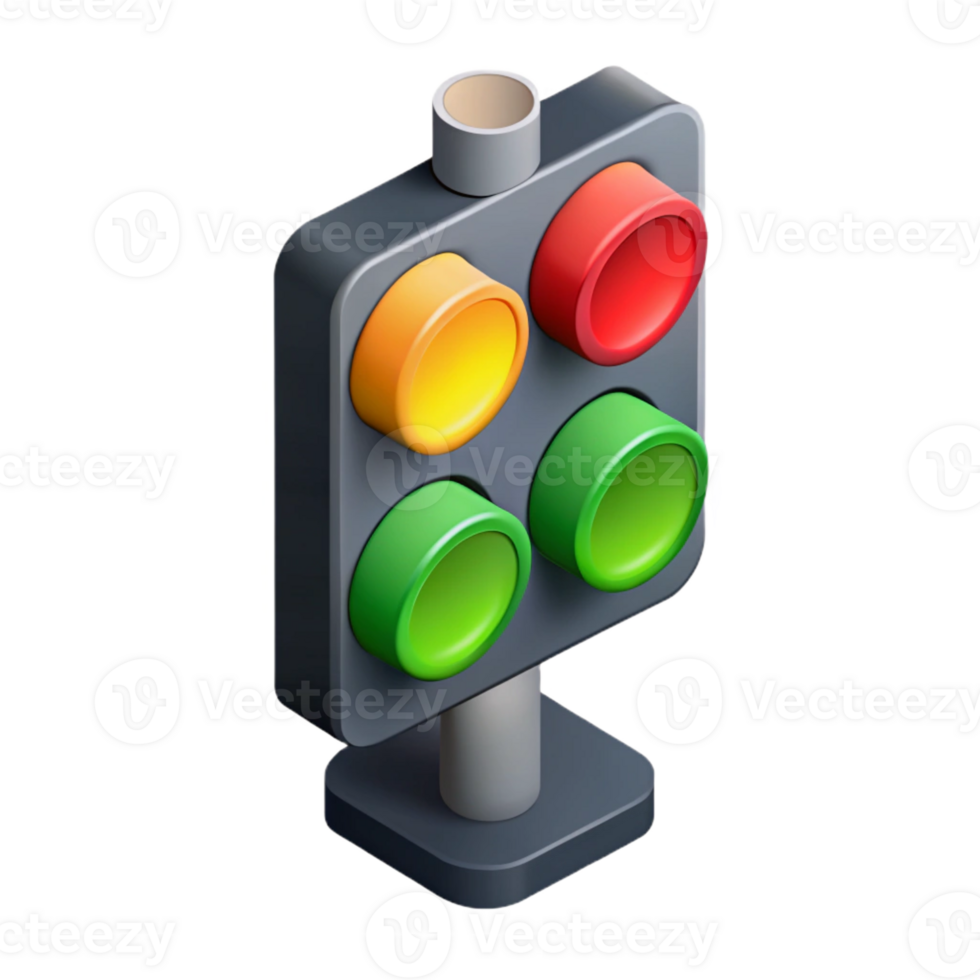 magnificent dreamy impressionist Isometric traffic light. Minimal, sharp edges. with Scalable Design. sharp png