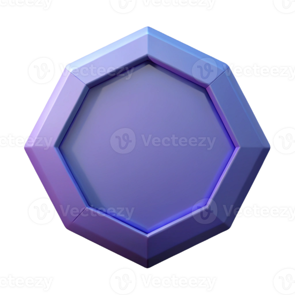 vibrant geometric Octagon shape with a central circle. Crisp edges, symmetrical, flat color with Scalable Design. crisp png